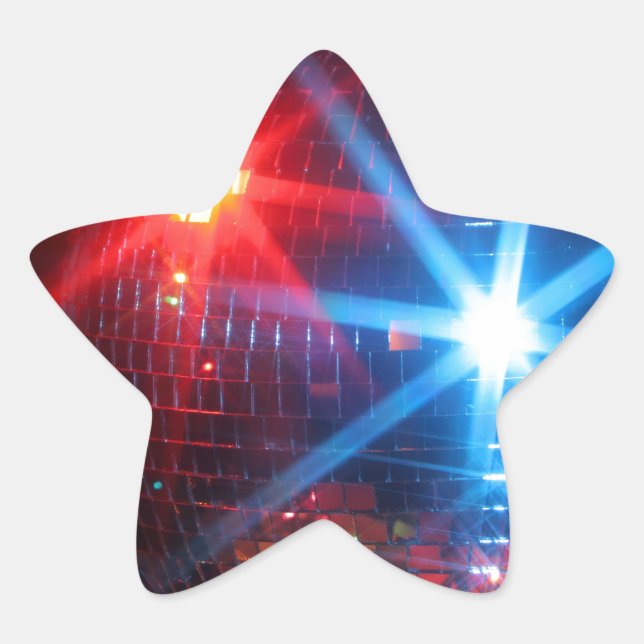 Adesivo Estrela Espelho de disco girando com luzes laser (Frente)