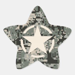 Adesivo Estrela Estêncil da estrela na camuflagem de Digitas