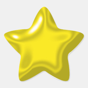 Adesivo Estrela Estilo de Balão Amarelo