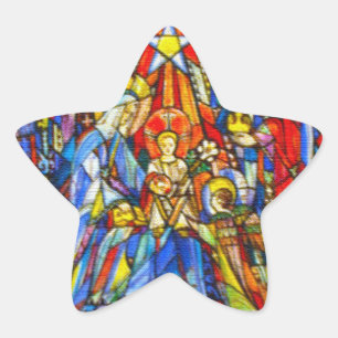 Adesivo Estrela Estilo de Vidro Pintado por Natividade