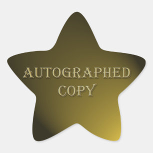 Adesivo Estrela Estilo Dourado Autografado Copiar Autoadesivo