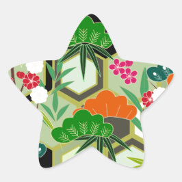 Adesivo Estrela Estilo Japonês do Dia do ano novo