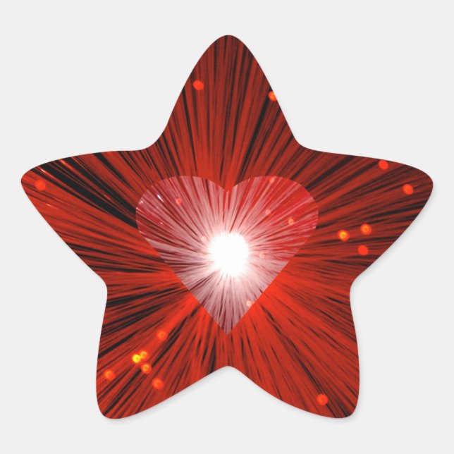 Adesivo Estrela Estrela adesiva do Coração Vermelho (Frente)