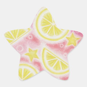 Adesivo Estrela Estrela adesiva "limonada" rosa