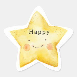 Adesivo Estrela Estrela Amarela Feliz
