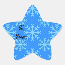 Adesivo Estrela Estrela Azul com Floco de Neve Para E De Sticker
