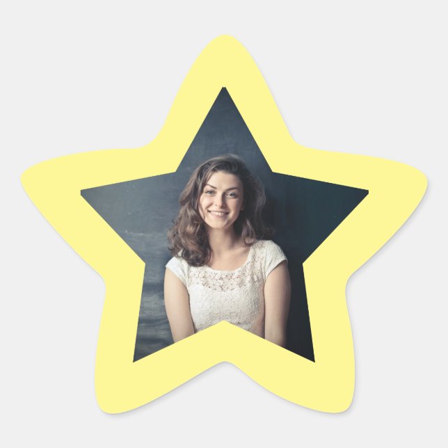 Adesivo Estrela Estrela brilhante com fotografia personalizada (Frente)