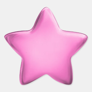 Adesivo Estrela Estrela Custom Premium 3D Medalha em Branco Rosa