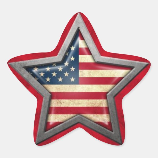 Adesivo Estrela Estrela de Bandeira Americana com Raios de Luz (Frente)