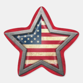 Adesivo Estrela Estrela de Bandeira Americana com Raios de Luz