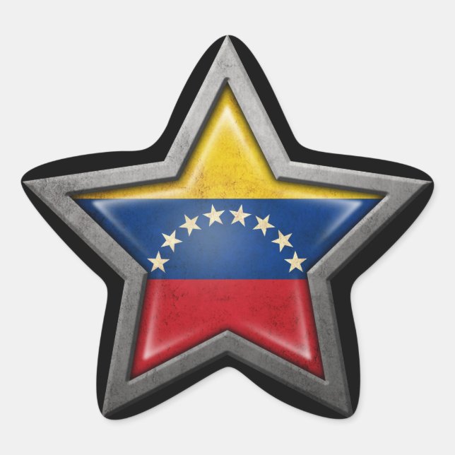 Adesivo Estrela Estrela de bandeira venezuelana em preto (Frente)