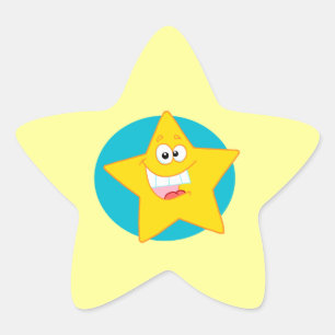 Adesivo Estrela estrela de desenho animado feliz e giro