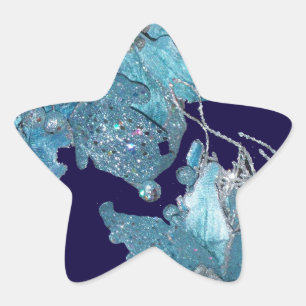 ADESIVO ESTRELA ESTRELA DE NATAL AZUL EM ESPUDAS