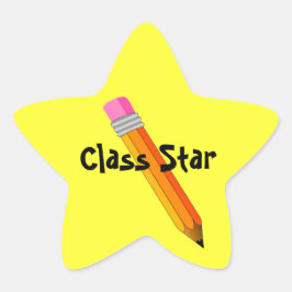 Adesivo Estrela Estrela do Professor com Prêmio Lápis