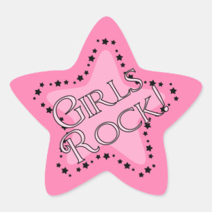 Adesivo Estrela Estrela do rosa de rocha das meninas