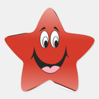Adesivo Estrela Estrela feliz vermelha