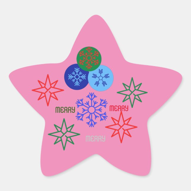 Adesivo Estrela Estrela Rosa de Natal (Frente)