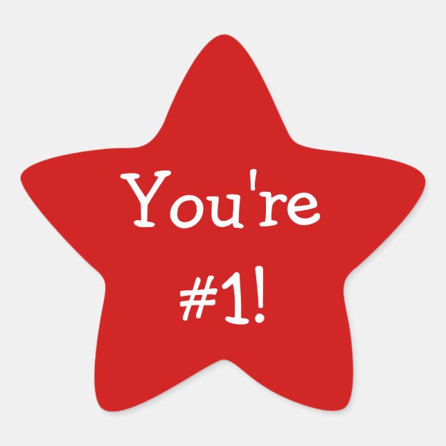 Adesivo Estrela Estrela Vermelha Você é o nº 1 Sticker (Frente)