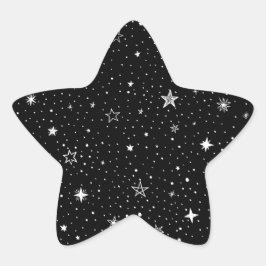 Adesivo Estrela Estrelas Brancas Desenhadas À Mão Em Preto