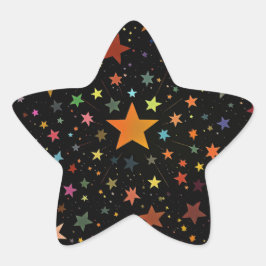 Adesivo Estrela Estrelas Cores do Arco-Íris Cuta Galáxias Fundo Pr