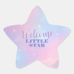 Adesivo Estrela Estrelas da Galáxia Pastel Cósmica Rosa Etérea Azu