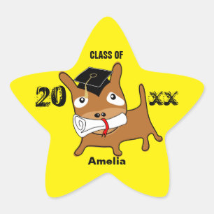 Adesivo Estrela Estrelas de Graduação Puppy Sticker Amarelo
