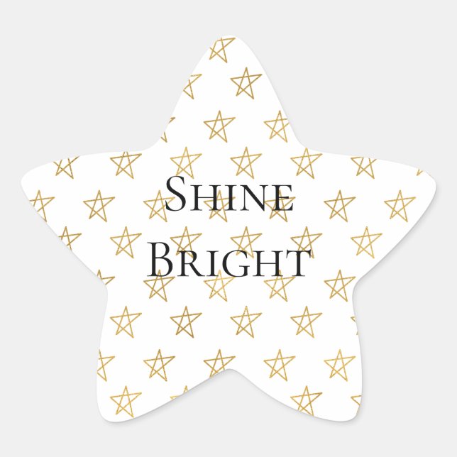Adesivo Estrela Estrelas Douradas Brancas Brilham (Frente)