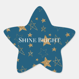 Adesivo Estrela Estrelas Douradas de Brilho Azul