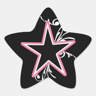 Adesivo Estrela Estrelas KRW e espirais cor-de-rosa e pretos