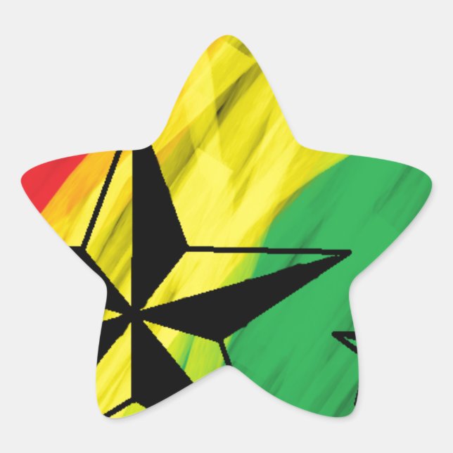 Adesivo Estrela estrelas reggae (Frente)