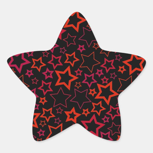 Adesivo Estrela Estrelas Vermelhas e Negras (Frente)