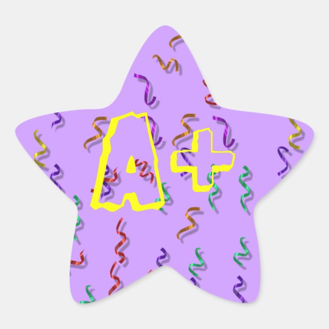 Adesivo Estrela Estudante Recompensa A+ Stickers (Frente)