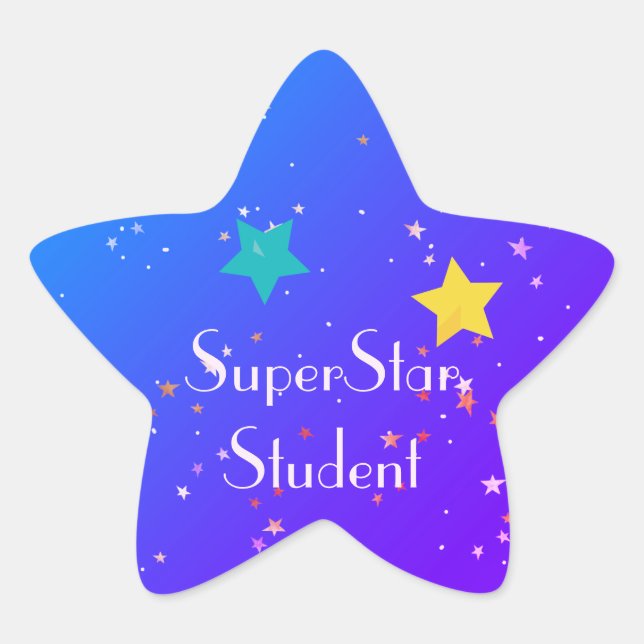 Adesivo Estrela Estudante SuperStar com estrelas (Frente)