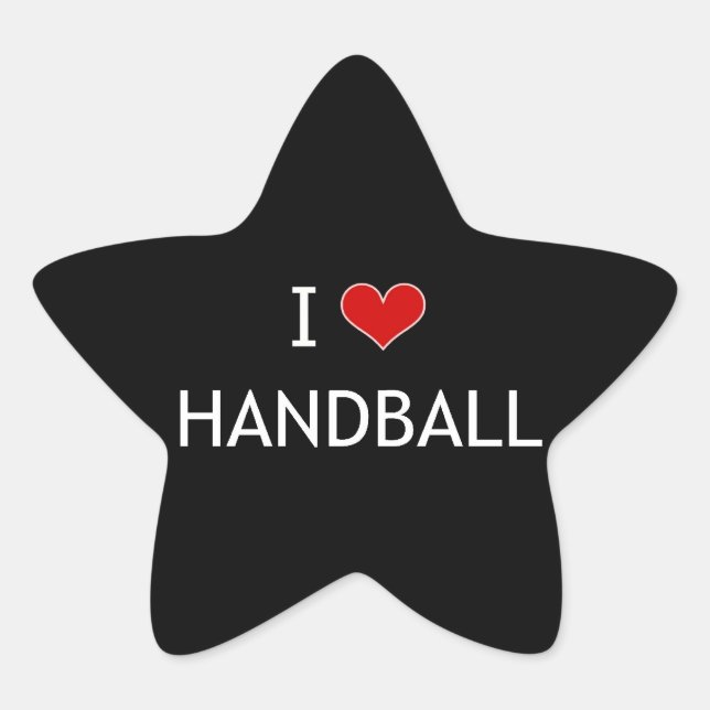 Adesivo Estrela Eu Adoro Handball (Frente)