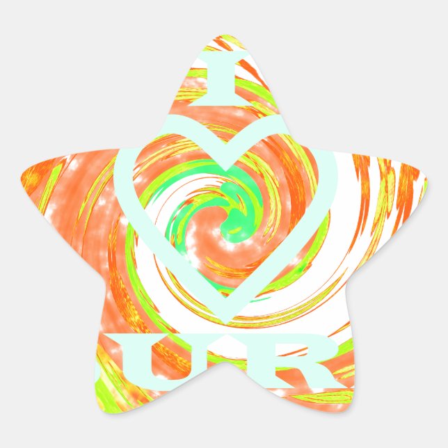 Adesivo Estrela Eu adoro Surf: Belo Floral com Legal Arte de Texto (Frente)