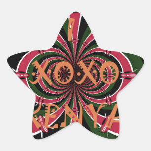 Adesivo Estrela Eu Amo As Cores Nacionais XOXO Quênia