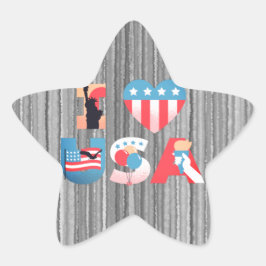 ADESIVO ESTRELA EU AMO DESIGN EUA