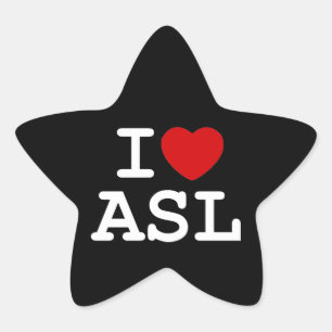 Adesivo Estrela Eu amo o ASL