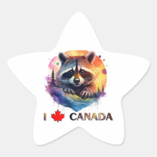Adesivo Estrela Eu amo o Canadá