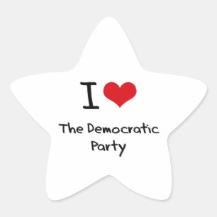 Adesivo Estrela Eu amo o partido Democrática