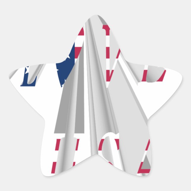 ADESIVO ESTRELA EU AMO OS EUA (Frente)