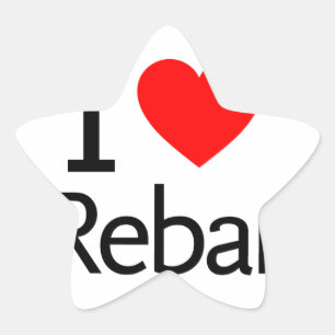 Adesivo Estrela Eu Amo Rebar