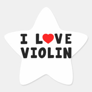 Adesivo Estrela Eu Amo Violin