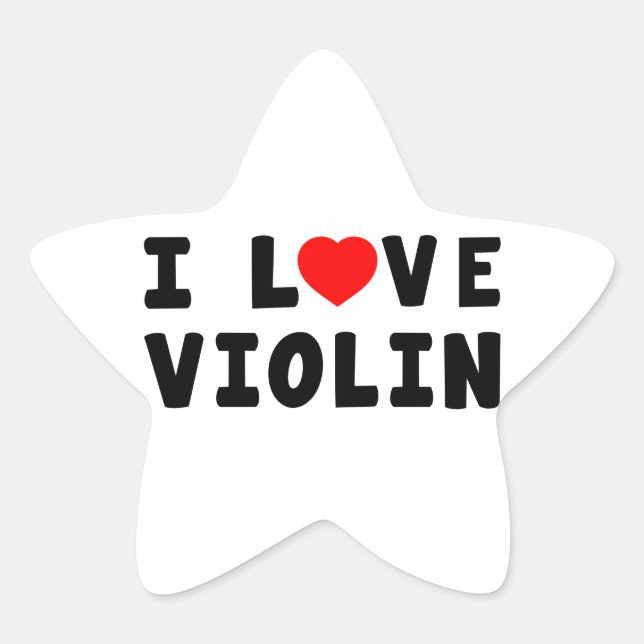 Adesivo Estrela Eu Amo Violin (Frente)