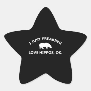 Adesivo Estrela Eu Só Amo Preguiçoso Hippos Gift