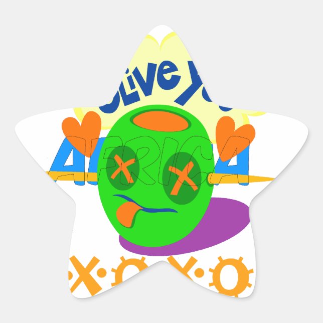 Adesivo Estrela Eu te amo XOXO lindos textos gráficos (Frente)