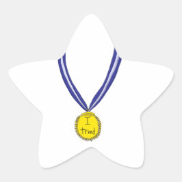 Adesivo Estrela Eu Tentei Medalha