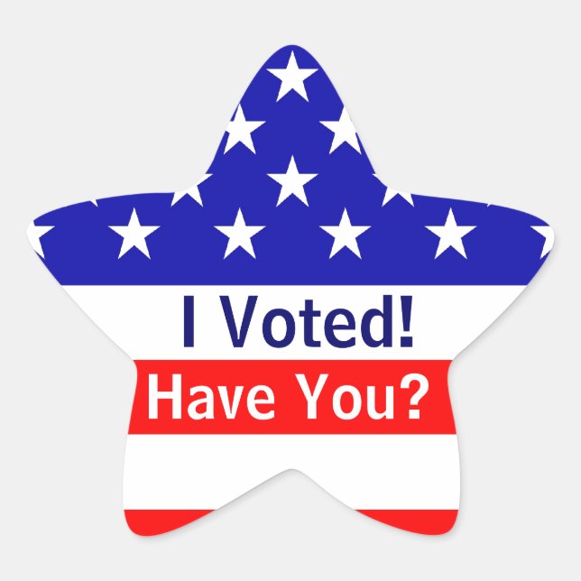 Adesivo Estrela Eu Votei Eleição Dos Autocolantes De Bandeiras Ame (Frente)