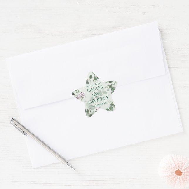 Adesivo Estrela Eucalyptus Leaves Greenery Wedding (Envelope)