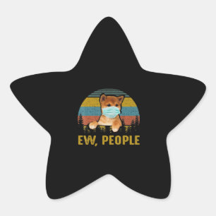 Adesivo Estrela Ew Pessoas Vintage   Presente para cães Retro Aki
